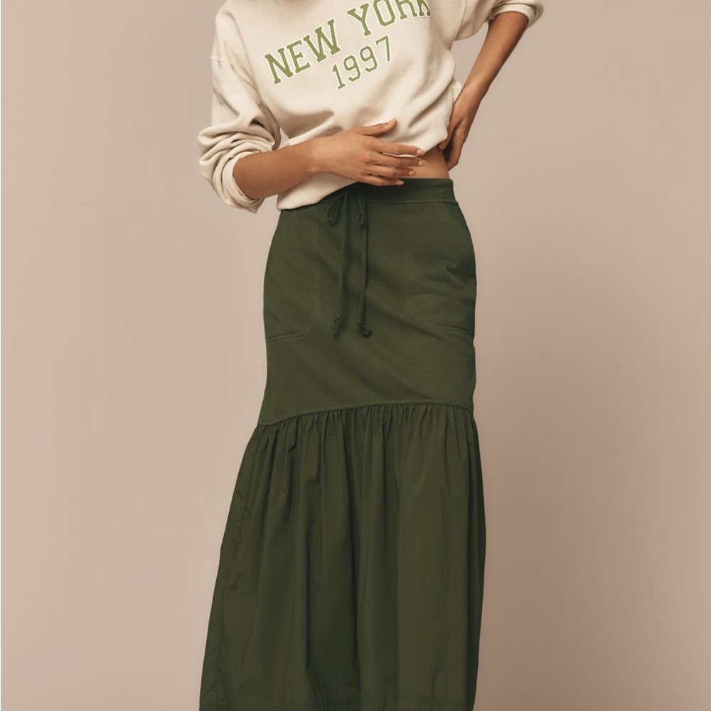 Anthropology Daily Practice Green Maxi Skirt
